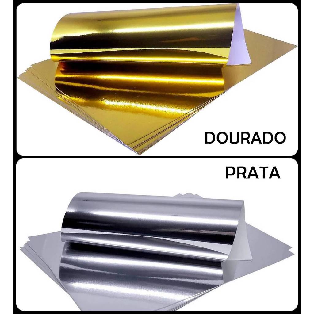 PAPEL LAMICOTE DOURADO PRATA A4 250g PAPEL LAMINADO A4 10/20/50 folhas MASTER PRINT