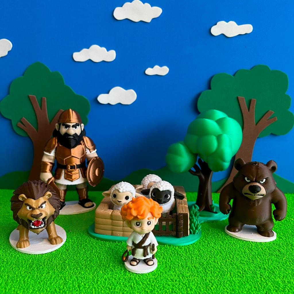Davi e Golias - A Jornada do Menino Valente (Pirinha Kids) Brinquedo Bíblico