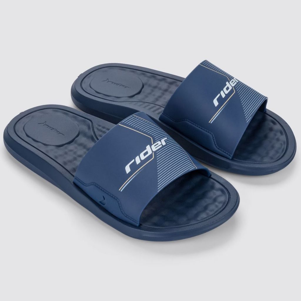 Chinelo Rider Slide Step Masculino - Azul e Branco em Oferta na Shopee