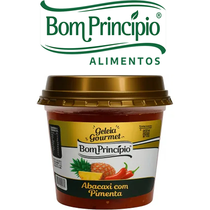 Geleia de Abacaxi com Pimenta Bom Princípio POTE  DE 1,01kg  / Sabor Agridoce e Picante