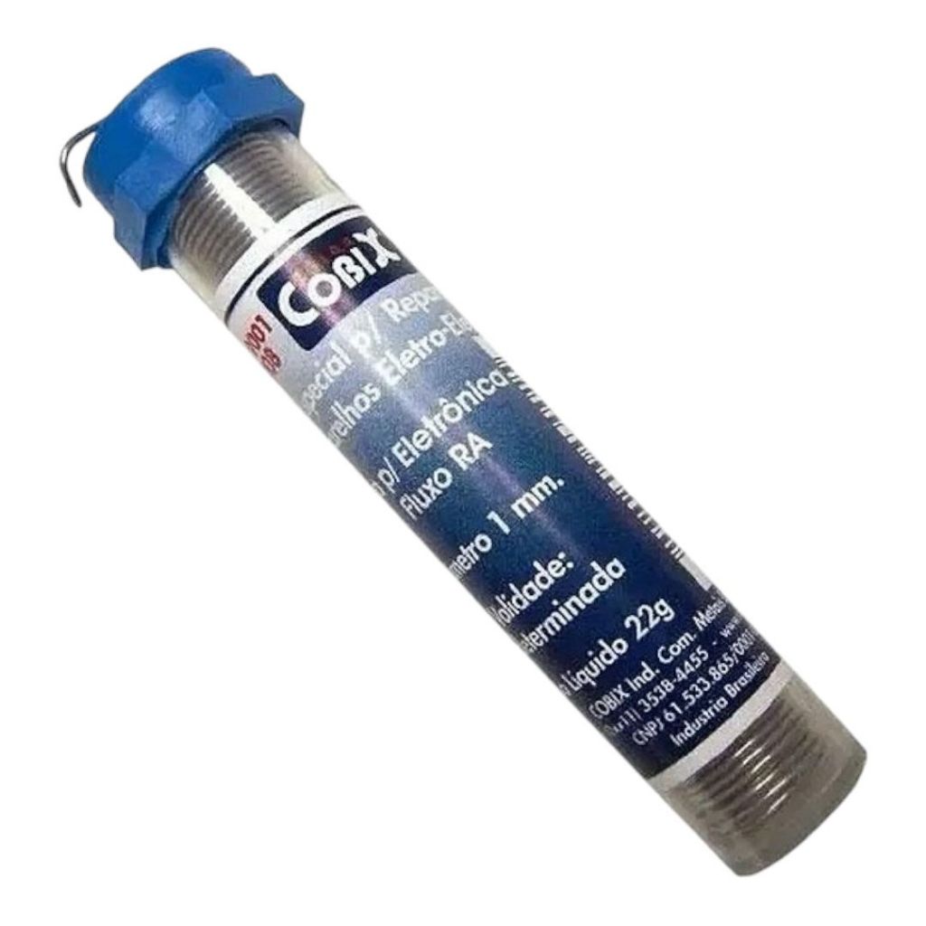Solda Estanho em Fio Cobix 22g 63x37 1mm Tubinho 6 Metros 1871 — imagem 2 de 2