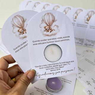 Envio em até 24h - Cartão para vela lembrancinha chá de bebe lembrança maternidade cha de fraldas cores neutras bege em Oferta na Shopee