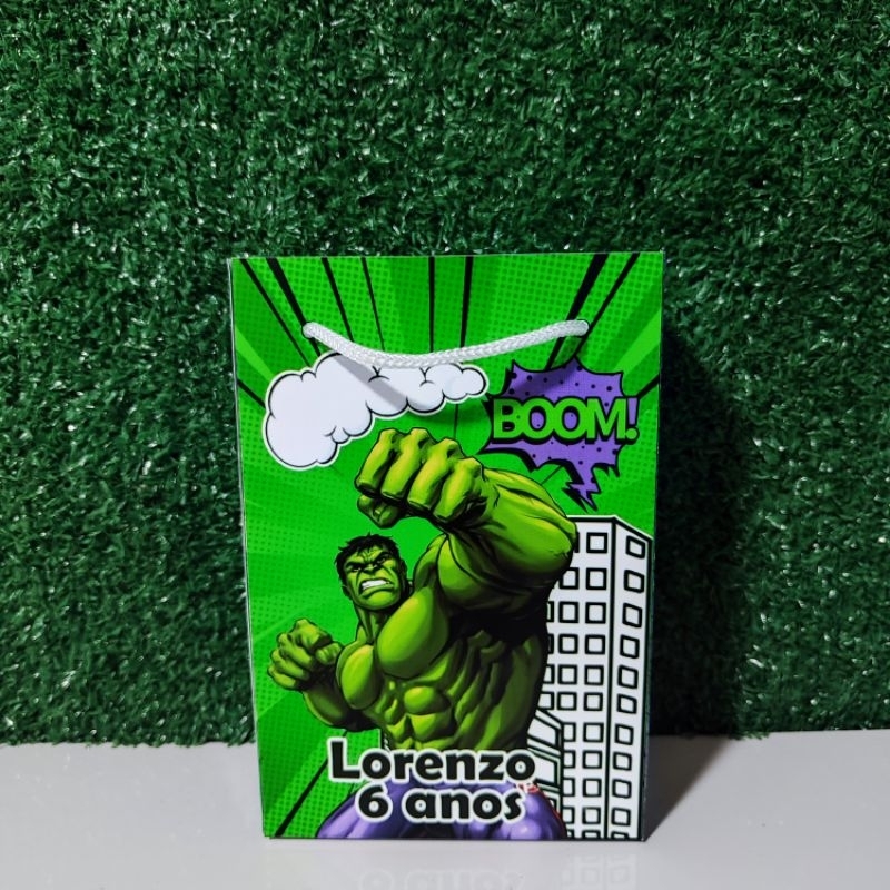 Sacolinha Surpresa Personalizada Hulk | Lembrancinha para festa infantil