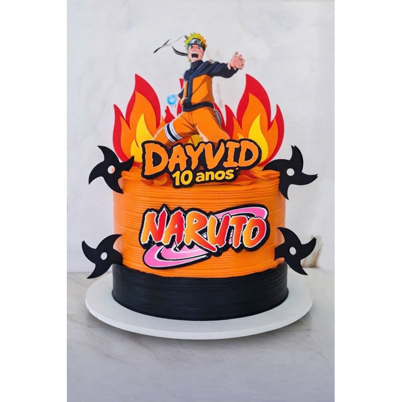 Topo topper de bolo naruto decoração aniversário anime Naruto personalizado