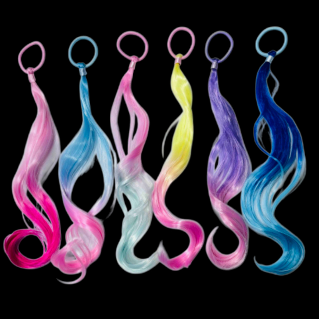 Extensão De Cabelo Colorido + Lacinho Para Penteados De Festas Fantasia