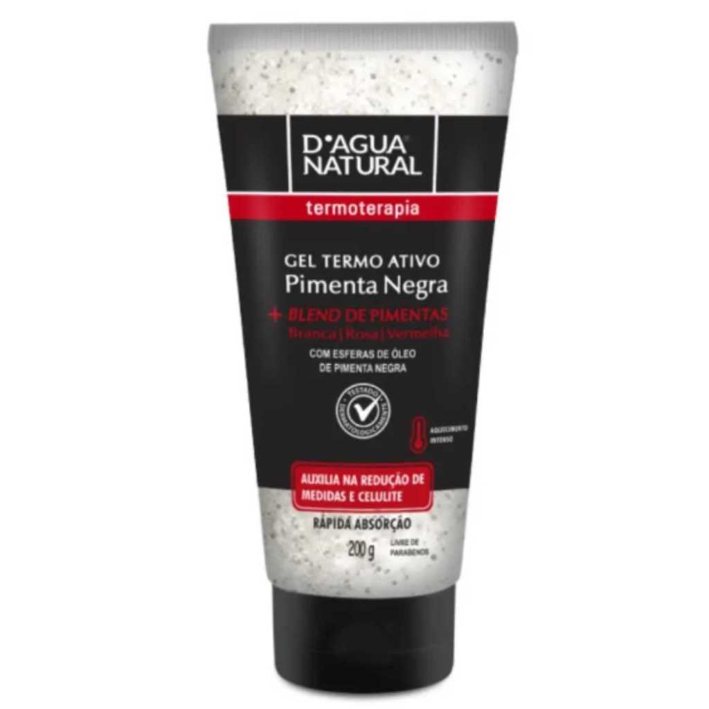 Gel Pimenta Negra Termo Ativo 200g - D'agua Natural