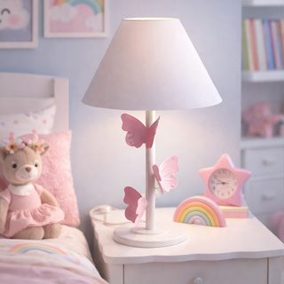 Luminária De Mesa Abajur Trio Borboleta Decorativo Quarto Menina Rosa Em Ferro em Oferta na Shopee