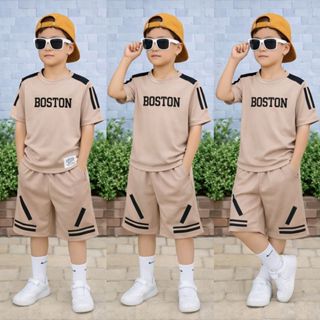 Conjunto Dry Fit Infantil Masculino Boston Estilo Esportivo Fresco Verão 4-14 em Oferta na Shopee