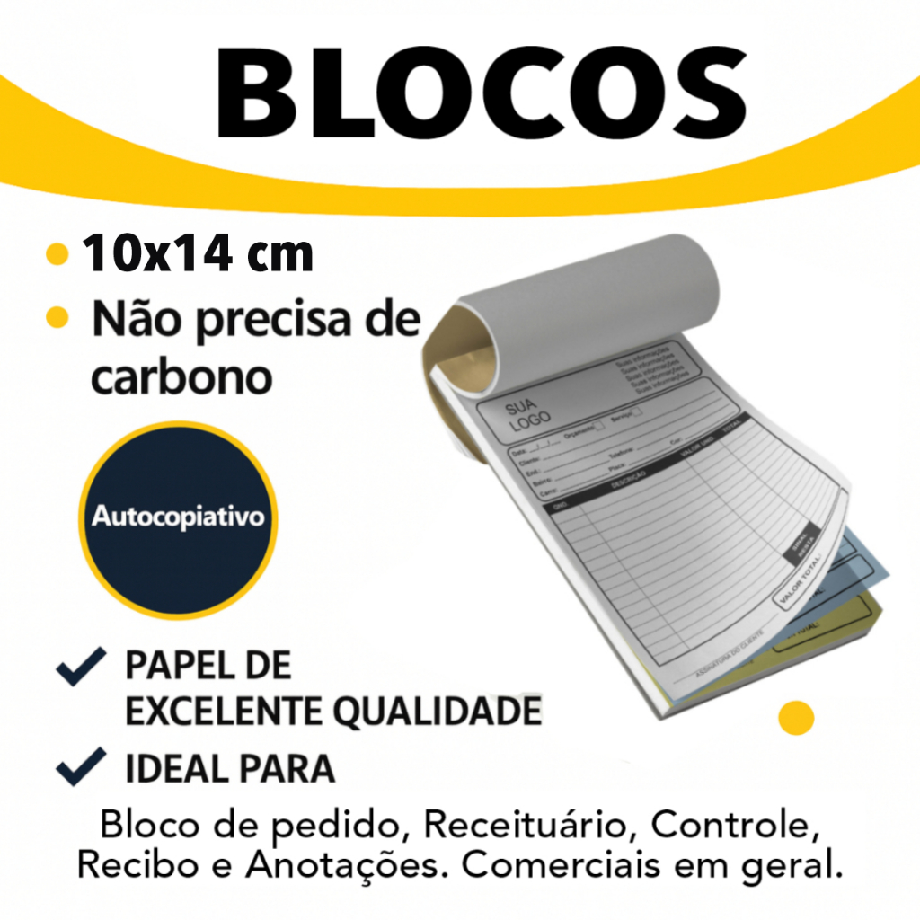 Bloco Recibo Orçamento Personalizado Loja Comércio 10x14cm - A6 Autocopiativo em Oferta na Shopee