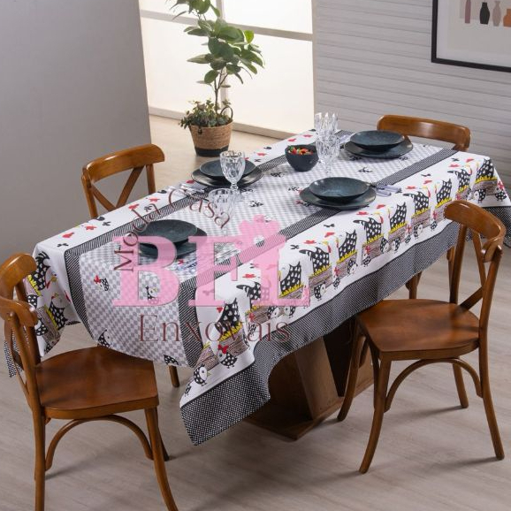 Toalha de Mesa 6 cadeiras 200x140CM Estampada -  Decoração de Casa / Cozinha- Oxford em Oferta na Shopee