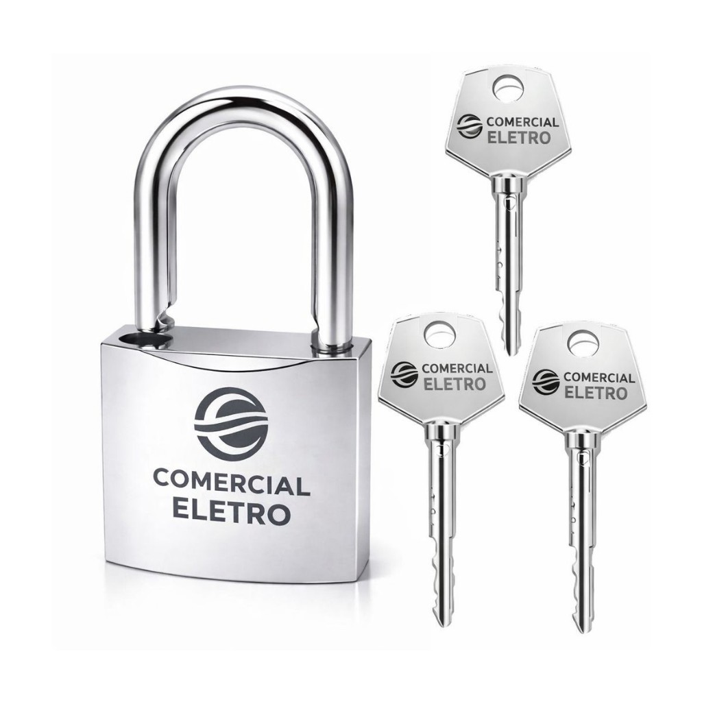 Cadeado 38mm Chave Tetra Para Portão, Corrente, Armario, Antifurto com 3 Chaves Segurança Privada