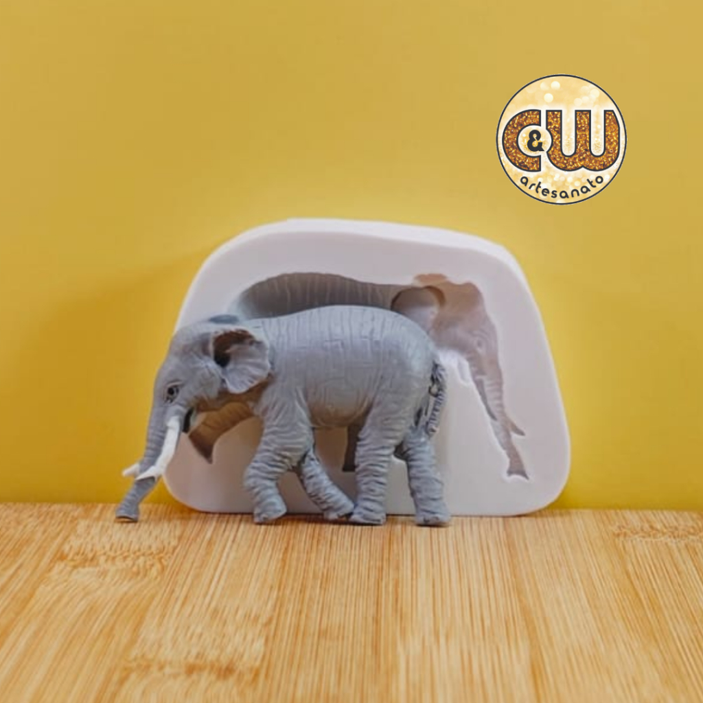 Molde Silicone Elefante Médio Safari Confeitaria e Artesanato em Oferta na Shopee