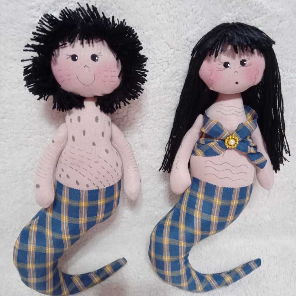 Boneca de pano Maria Caninana/ Boneco de pano Cobra Norato/Lenda indígena do folclore brasileiro