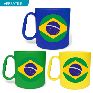 Kit de Canecas 440ml para a Copa do Mundo 2026 Adesivadas com Bandeira do Brasil em Oferta na Shopee