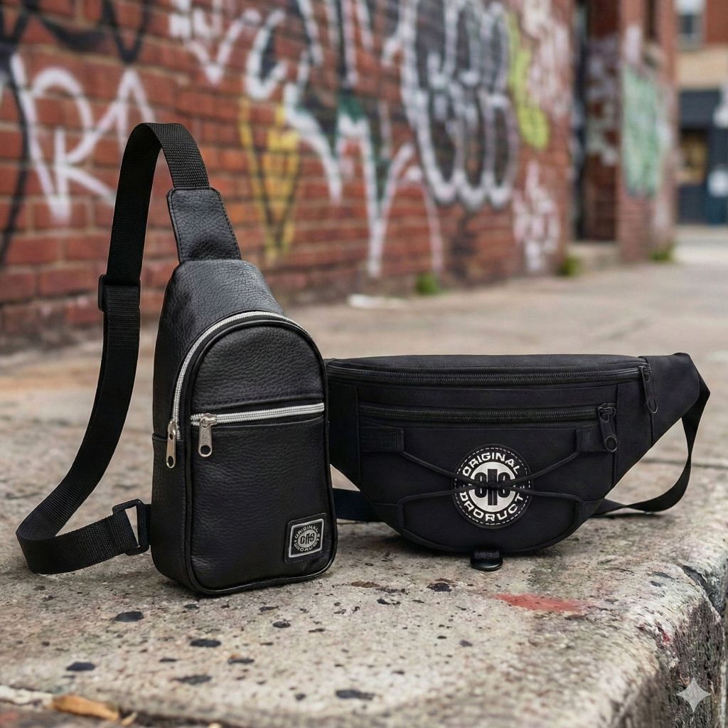 Kit Shoulder Bag + Pochete de Cintura Bolsa Transversal Ombro Lateral Tiracolo Masculina Feminina em Oferta na Shopee