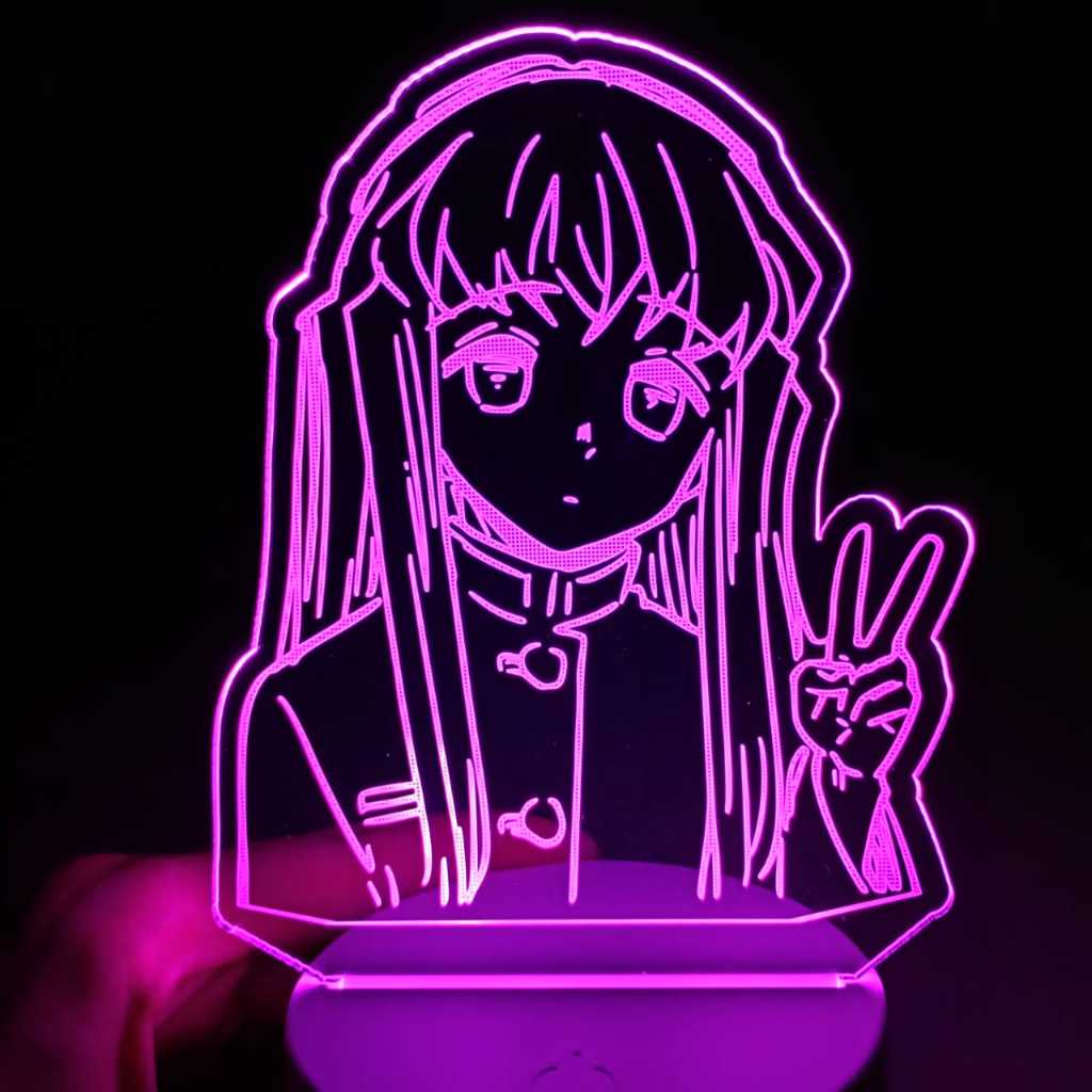 Abajur Luminária Muichiro Tokito Demon Slayer Ac0312 Chibi anime maga Hashira da Névoa Led 3D Presente Luz Noturna Mangá