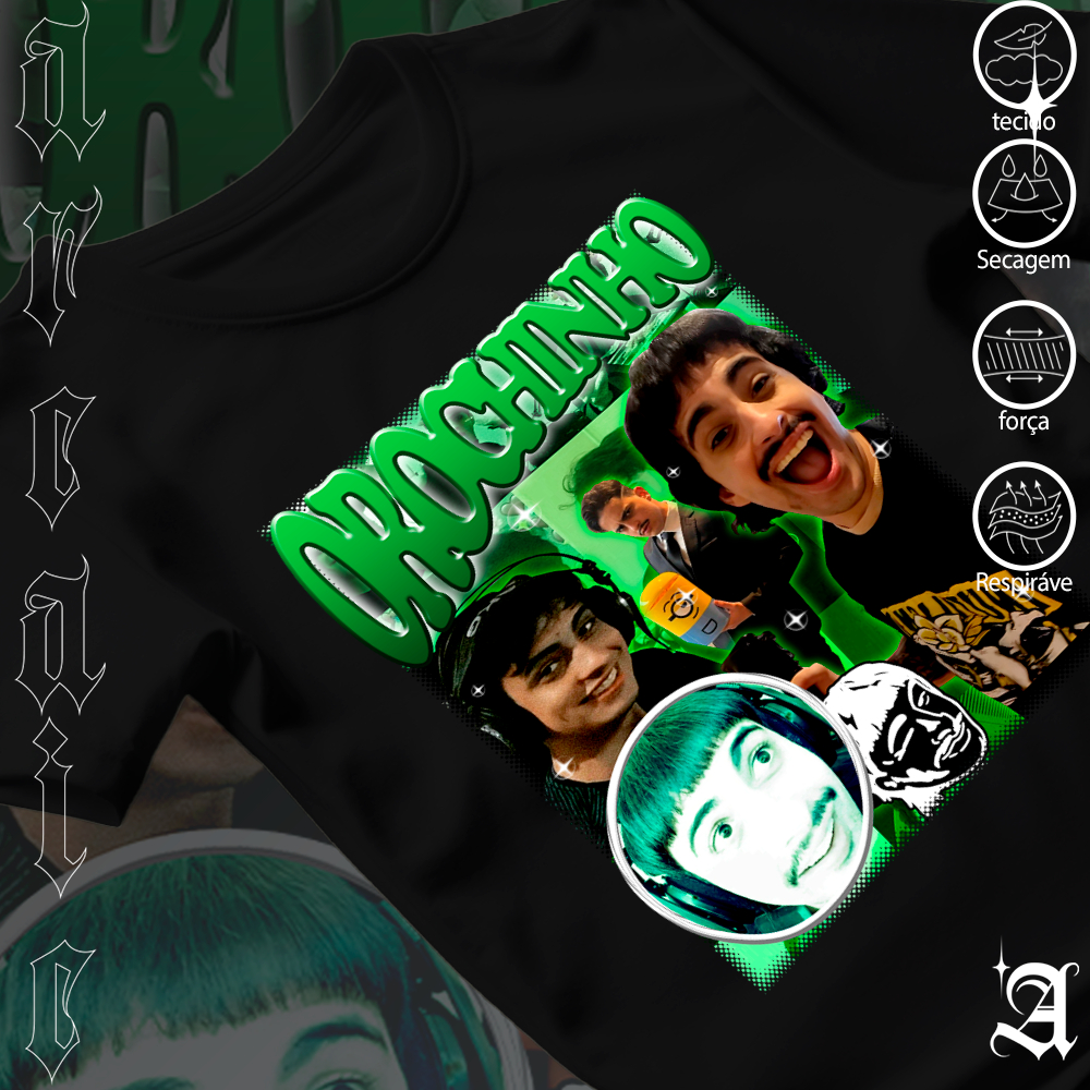 Camiseta Básica ou Infantil 100% Algodão Streamer Da Twitch Pedro Orochi ''Orochinho'' Montage Humor