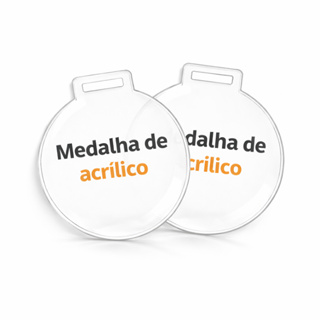 Kit Medalhas em Acrílico Transparente Redonda Lisa Cristal em Oferta na Shopee
