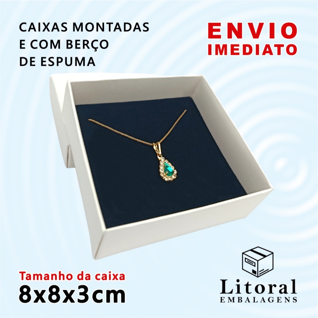 20 Caixas Joias Semijoia Bijuteria Montadas e com Berço 8x8x3cm em Oferta na Shopee