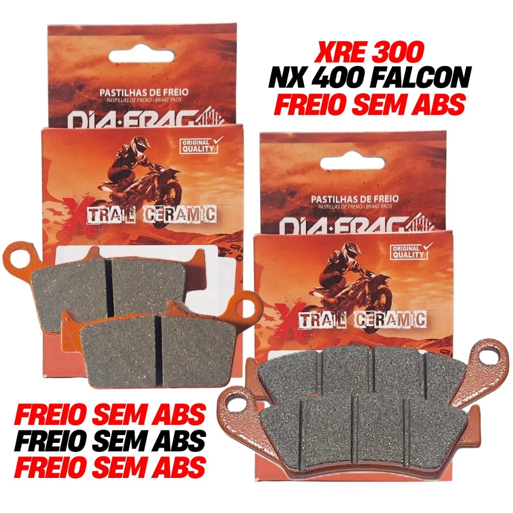 Kit Pastilhas de Freio Xre 300 Sem Abs 2009-2018 / Nx 400 Falcon Diafrag (Cerâmica)