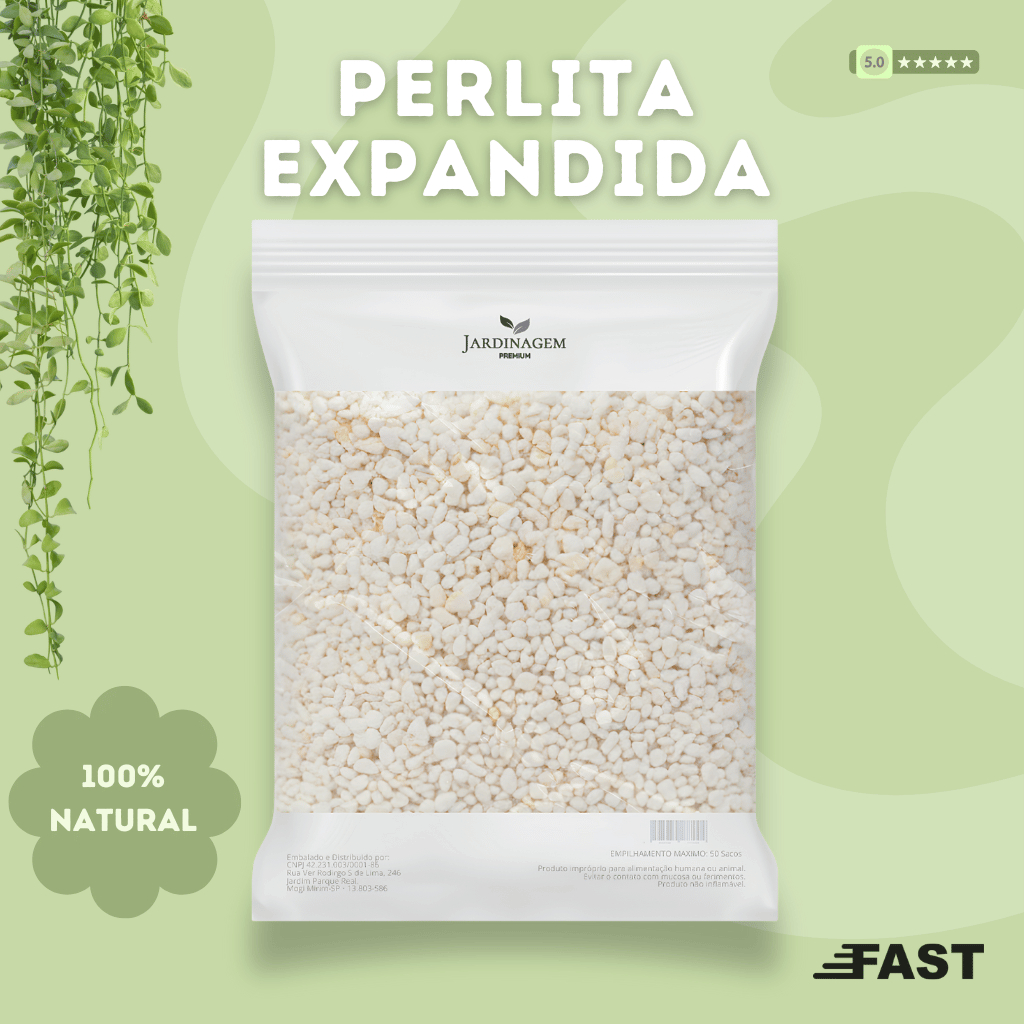 Perlita Expandida 1,2Kg (40Lts) para Jardinagem, Substratos, Vasos, Aeração do Solo e Drenagem em Oferta na Shopee