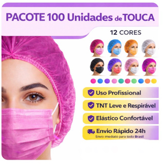 Kit 100 Toucas Descartáveis TNT Com Proteção Par Cabelo Salão, Estética & Cozinha em Oferta na Shopee