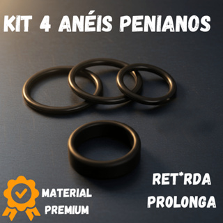 Kit Peniano 4 Anéis 3 Modelos Redondos + 1 Aba Larga Pr0l0ng4 R3t4rd4 em Oferta na Shopee