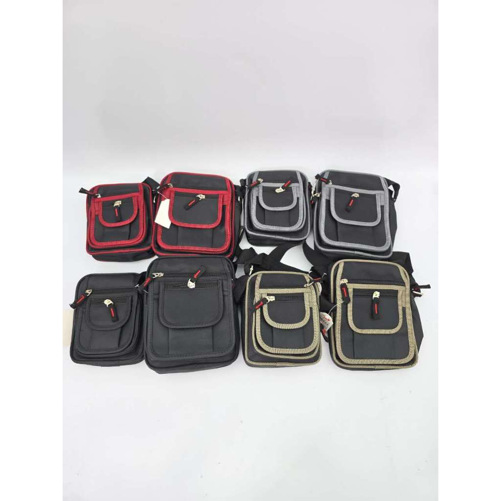 Bolsa Transversal Masculina Casual | Multi Bolsos com Zíper | Duas Opções de Tamanho em Oferta na Shopee