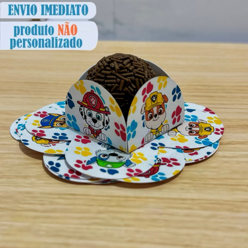 Forminha Personalizada para Docinho Patrulha Canina Forminha temática para Brigadeiro Pétala festa aniversário