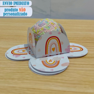 Forminha Personalizada para Docinho Arco Iris Boho Forminha temática para Brigadeiro Pétala festa aniversário em Oferta na Shopee