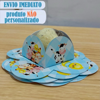 Forminha Personalizada para Docinho Fazendinha Azul Menino Forminha temática para Brigadeiro Pétala festa aniversário em Oferta na Shopee