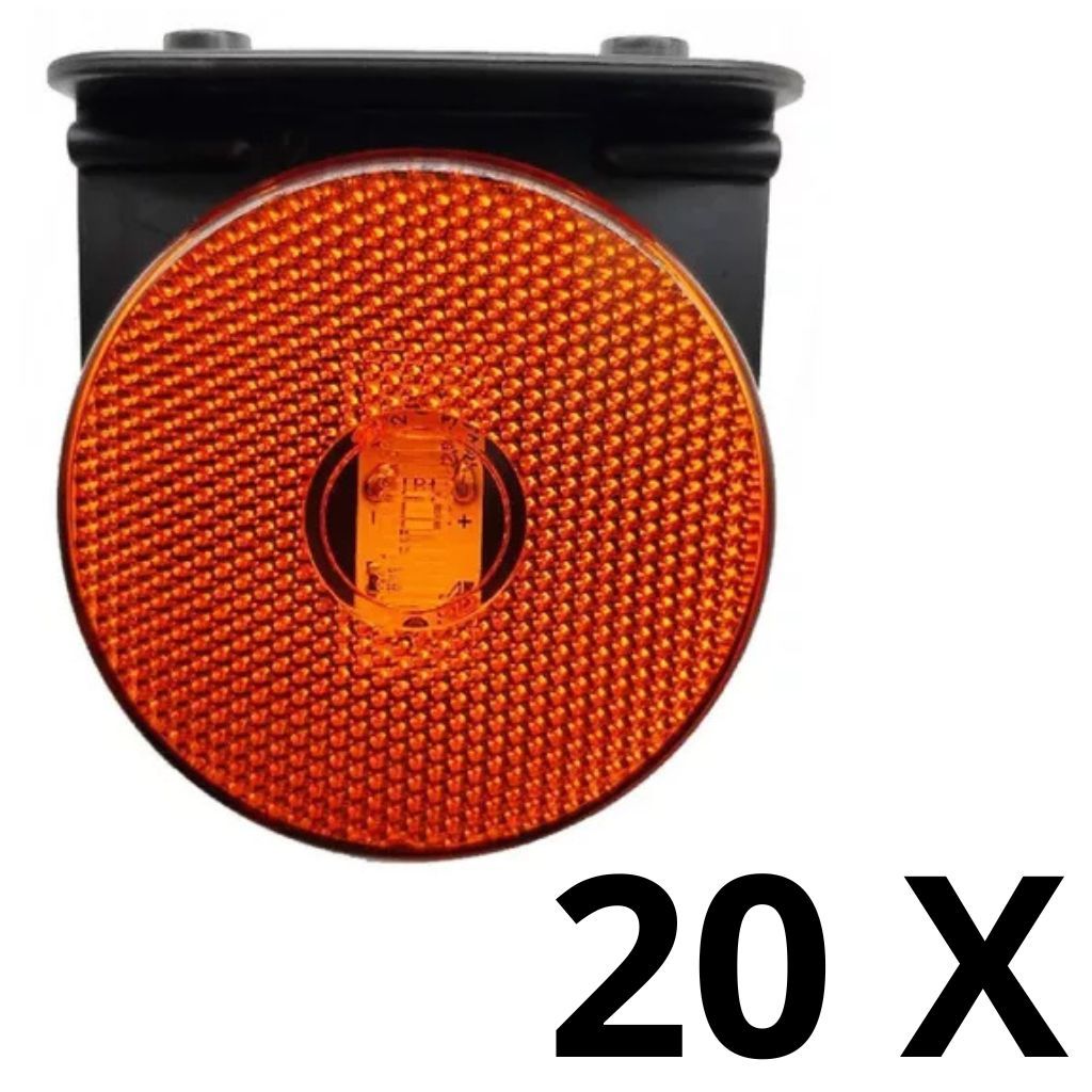 KIT 20 LANTERNA LATERAL CARRETA RANDON GERRA NOMA 88MM LED BIVOLT