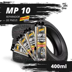 Kit 4 Reparador de Pneus MP10 Veda Furos Instantâneo 400ml Mundial Prime
