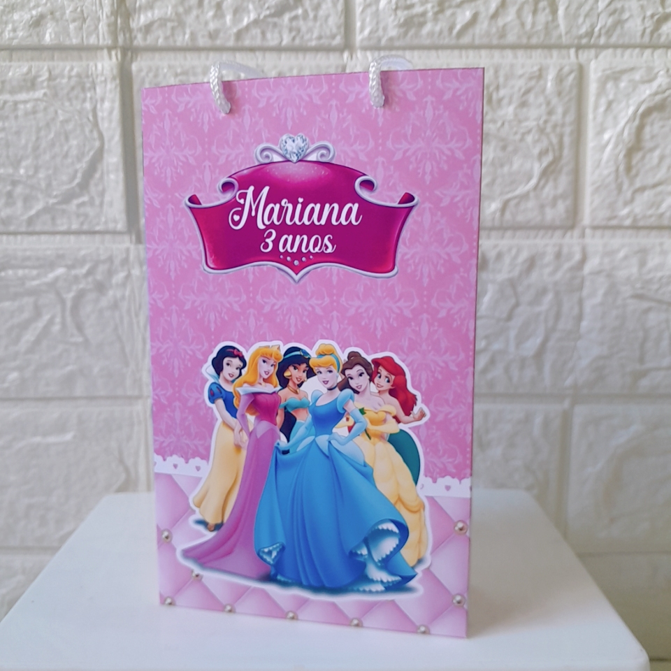 Sacolinha Personalizada  Pegue e Monte Princesas Sacola Surpresa Lembrancinha Festa Infantil
