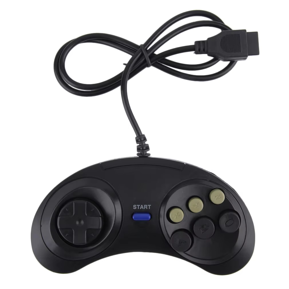 Controle Gamepad Mega Drive Genesis 6 Botões Com Fio - Modelo Clássico