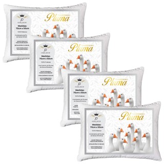 Kits Travesseiros Plumas De Ganso 70x50 Antialérgico Antiácaro Preço Baixo