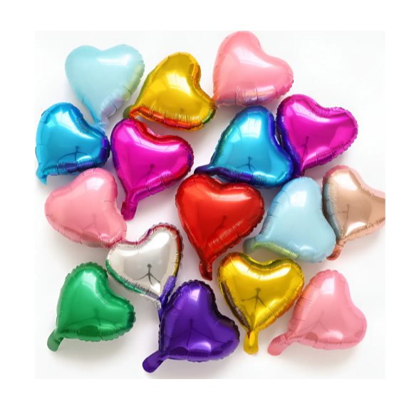 kit 12 Mini Balão Coração Metalizados 5 Polegadas