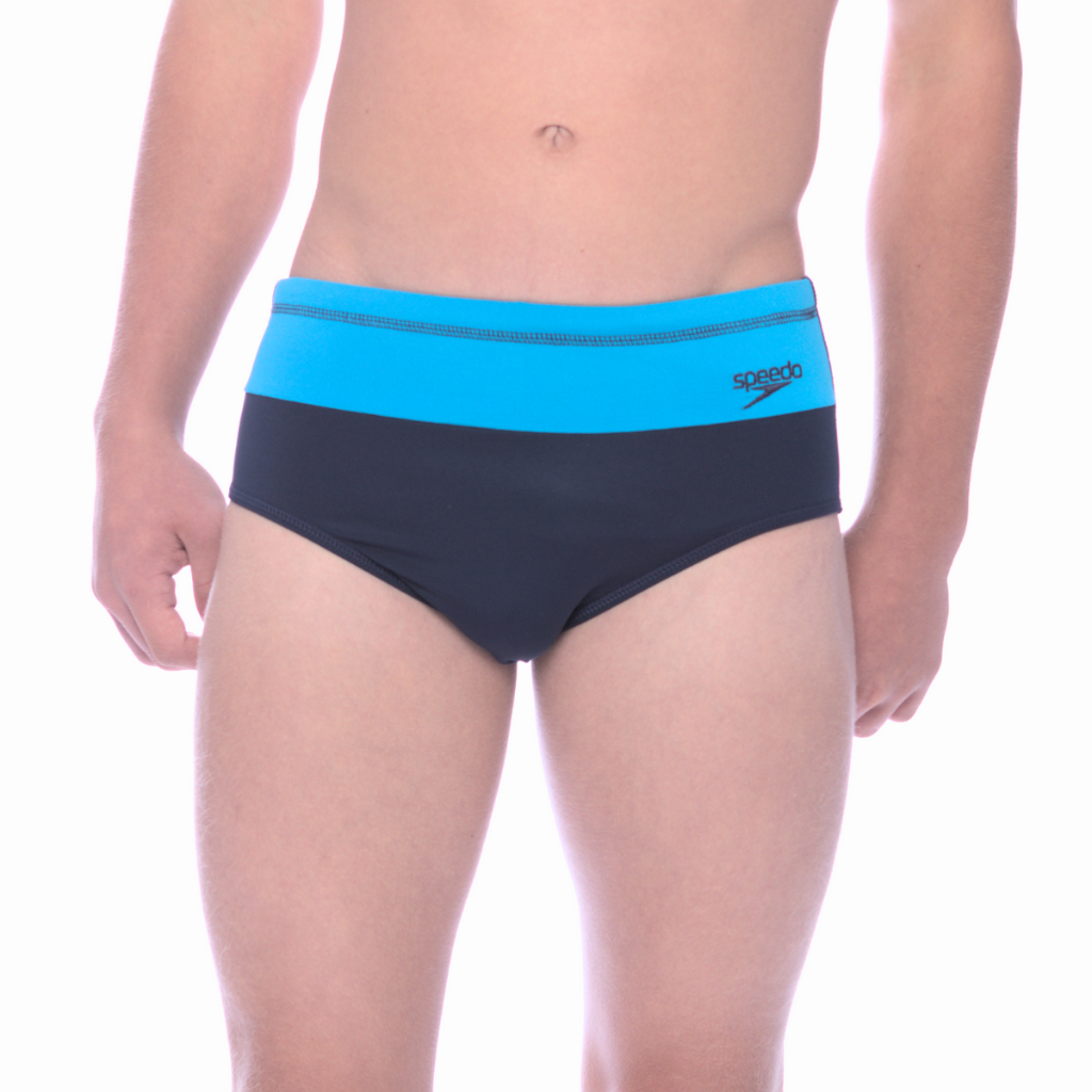 Sunga Juvenil Tradicional Color Block Speedo Tecido Antiodor e Proteção UV - MARINHO ACQUA em Oferta na Shopee