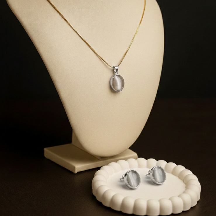 Conjunto Colar e Brinco Feminino Banhado a Ouro ou prata | Acessório Elegante Minimalista |  Diversos modelos