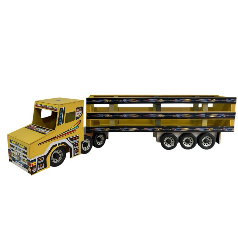 brinquedo caminhão grande em mdt infantil boiadeiro 06 eixos em Oferta na Shopee