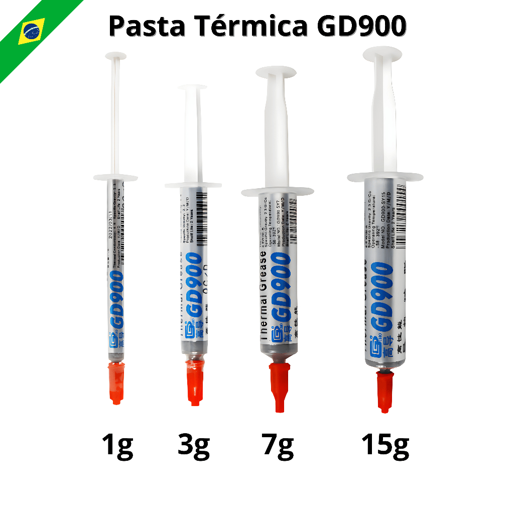 Pasta Térmica Prata GD900 Processador PS3 PS4 Pc Placa de Video Notebook 4,8W/MK 1g 3g 7g 15g em Oferta na Shopee