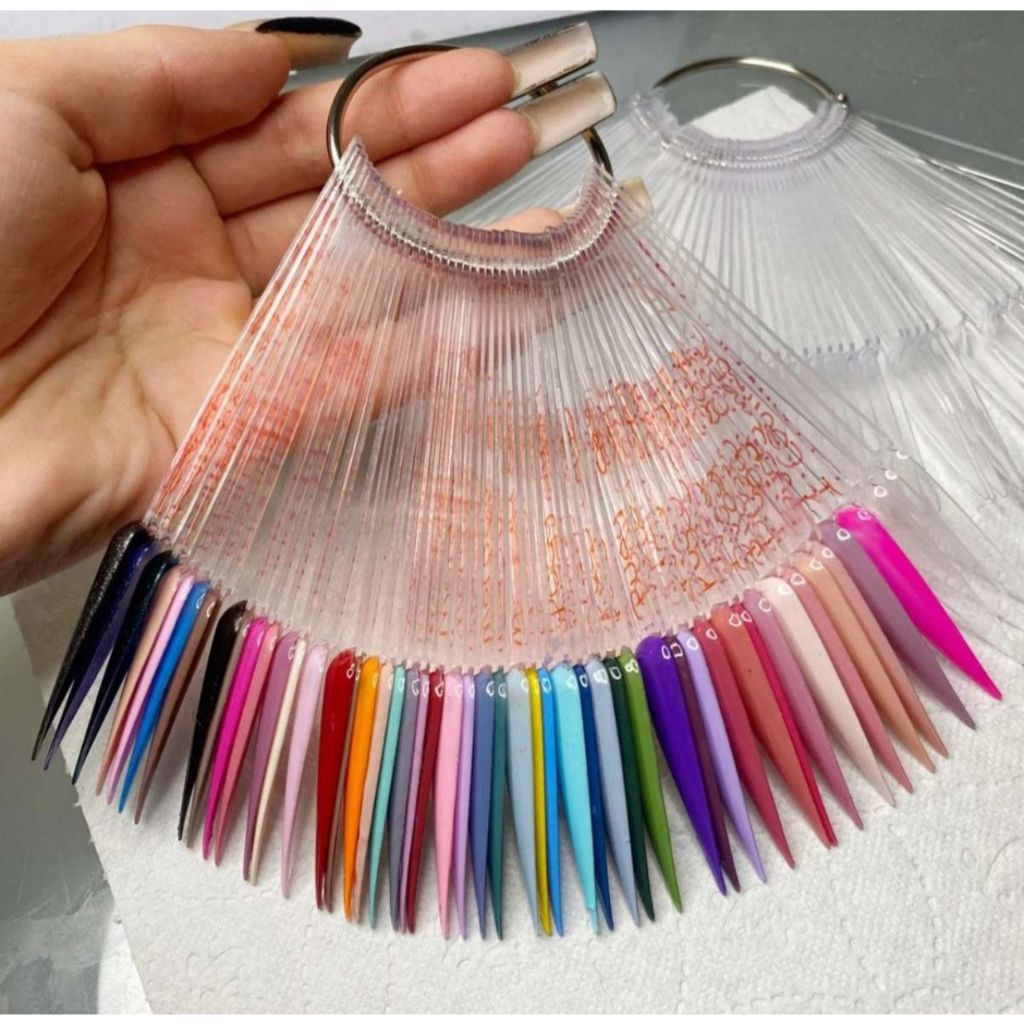 Leque Para Demostracao De Esmalte 50 Cores Mostruario Formado Stiledo Com Argola Para Pendurar