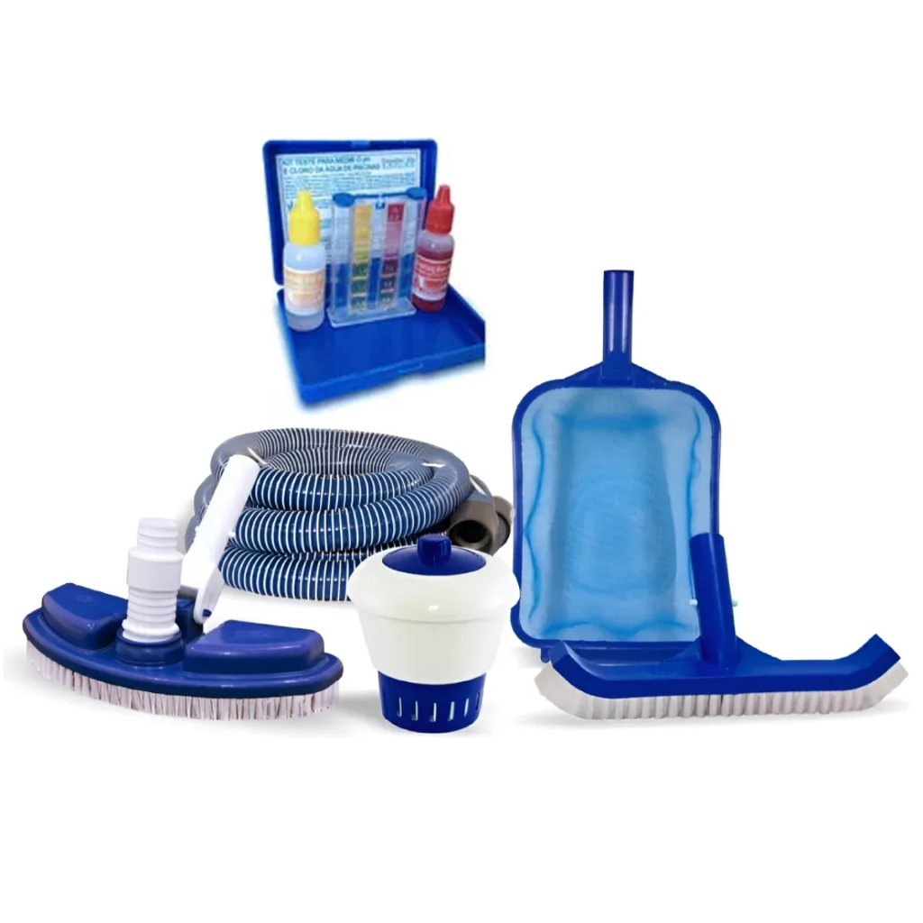 Kit Limpeza Inflável Intex Aspirador Peneira Escova Piscina em Oferta na Shopee