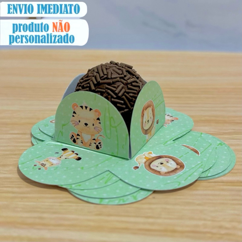 Forminha Personalizada para Docinho Safari Masculino Forminha temática para Brigadeiro festa aniversário