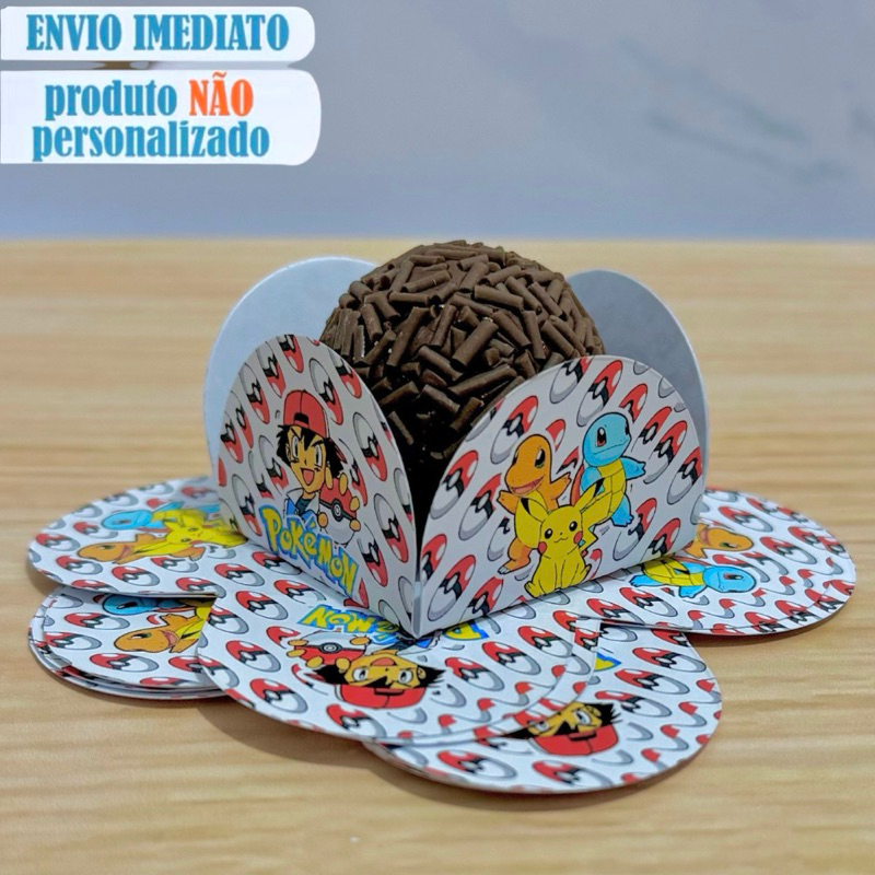 Forminha Personalizada para Docinho Pokemon Forminha temática para Brigadeiro festa aniversário