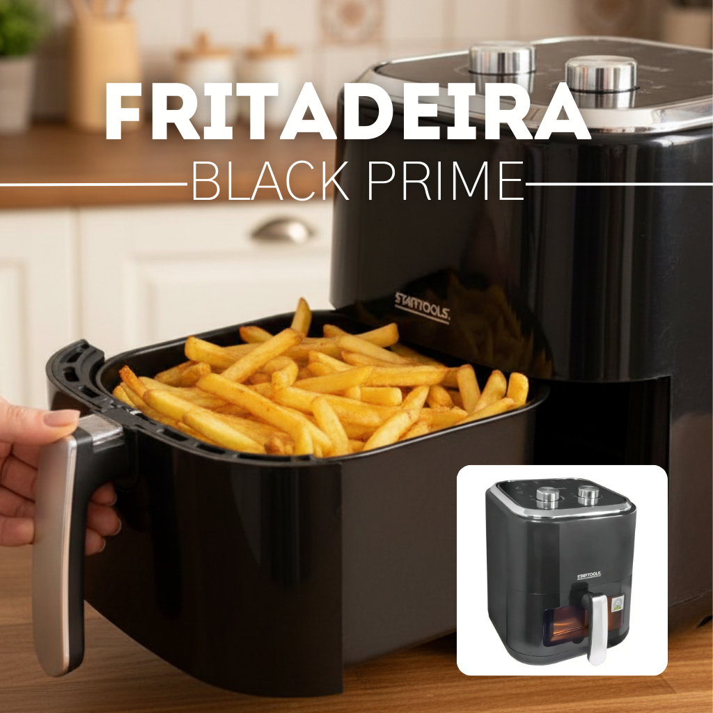 Fritadeira Elétrica Air Fryer Sem Oléo Preto 220V 5L Antiaderente Nao Gruda Airfryer Batata Frita