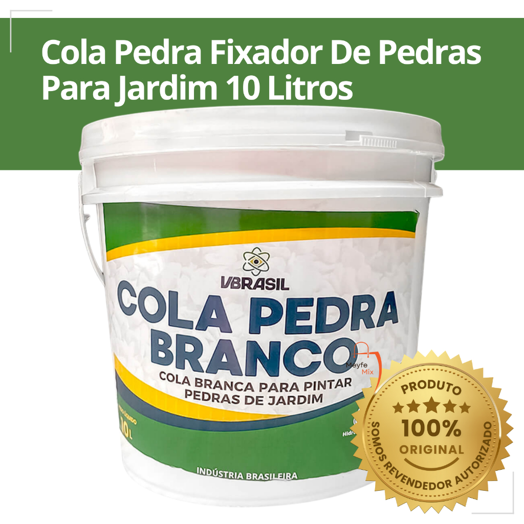 Cola e Pinta Pedra Branco 10 Litros Selante Para Pedras Decorativas Em Jardim Com Nanotecnologia