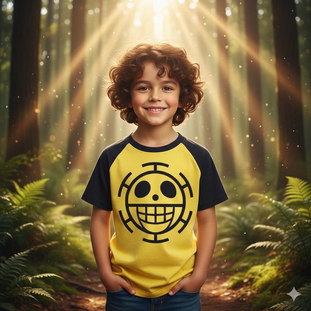Camiseta Camisa Infantil One Piece luffy Law Algodao Promocao