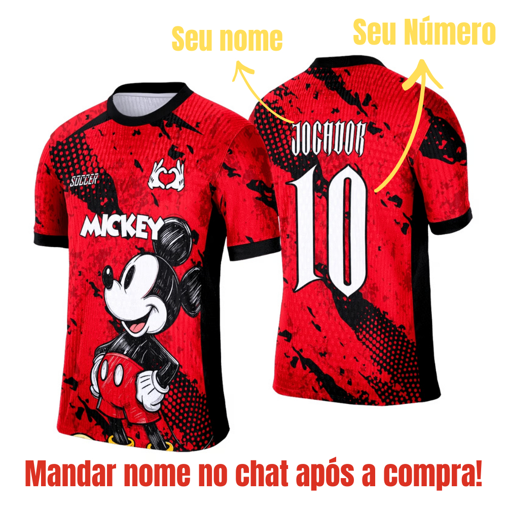 Camiseta Esportiva Escolar Mickey-mouse – Camiseta Dry Fit Personalizada para Interclasse