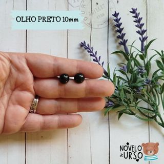 Olho preto 10mm (05 ou 10 pares) para Amigurumi/Crochê em Oferta na Shopee